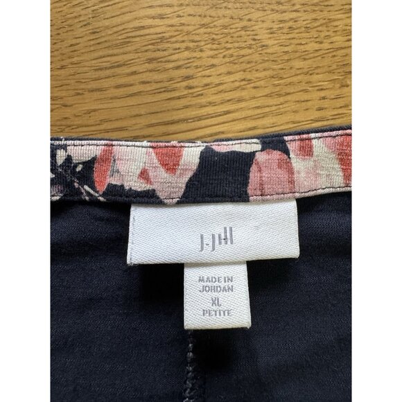 J Jill Dress Size XL Petite Floral Wooden Buttons Stretch Short‎ Sleeve Colorful - Picture 3 of 9